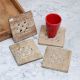 Modern Jali Engraved Wooden Coasters - Pack of 4